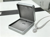 Boîte à bijoux LED grise octogonale de luxe avec logo personnalisé pour présentoir d'emballage de diamants