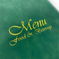 Menu en cuir haut de gamme avec reliure à 3 anneaux, design de menu alimentaire, format lettre, porte-menus de bar uniques