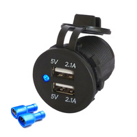 Chargeur de voiture double USB étanche prise DC 12V 24V 5V 4.2A chargeur rapide pour voitures modifiées motos bateaux bus véhicules marins