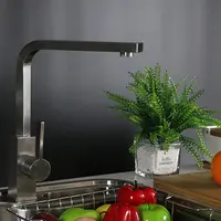 硬水真鍮キッチンミキサータップ用石鹸ディスペンサー付き最高の黒いキッチン蛇口