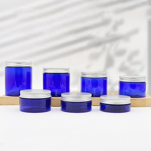 Envase Circular Transparente Azul de <span class=keywords><strong>Boca</strong></span> Ancha para Crema, de PET, con Tapa de Aluminio o Plástico, Multicapacidad, para Cosméticos - Product Image 6