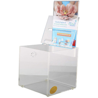Transparente Box Klare Acryl-Spendenbox mit Schloss Plexiglas-Vollumfragetresor Kunststoff-Spendenbox Wahlurne