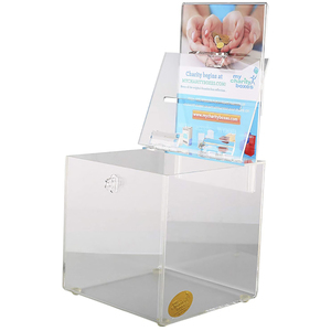 Hộp Trong Suốt Hộp Gợi Ý Đóng Góp Acrylic Rõ Ràng Với Khóa Plexiglass Poll Box Bộ Sưu Tập Từ Thiện Bằng Nhựa - Product Image 4
