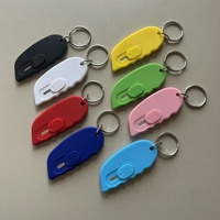 Mini-couteau découseur de colis en plastique personnalisé avec logo, ouvre-lettre porte-clés, couteau de découpe portable en gros avec porte-clés, idéal pour les cadeaux