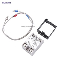 Pengendali Temperatur Digital PID, Regulator REX-C100 Termostat dengan Probe Termokopel K, Output Relai