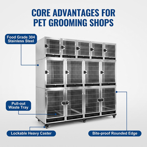 Jaula Modular para Perros de Acero Inoxidable ALFAPET AP-505-C en Venta, Jaulas Metálicas Personalizadas y Profesionales para Mascotas - Product Image 3