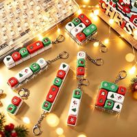 Porte-clés de Noël en forme de mini-clavier mécanique, jouet anti-stress, breloque de sac de fête, cadeau fantaisie DIY, vente en gros personnalisée