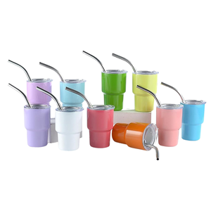 Nuevo Diseño Vendedor Caliente Acero Inoxidable 2oz 3oz tamaño mini vaso de café con pajita para licores - Product Image 1