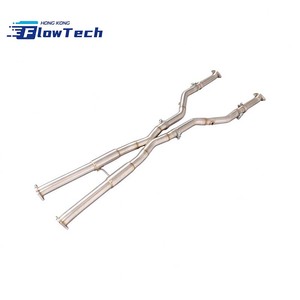 ท่อไอเสีย FlowTech High-Flow Midpipe ขัดเงาแบบ Mirror สำหรับ Lexus LC500 5.0L V8 ปี 2017+ ผลิตจากสแตนเลส T304 – ติดตั้งแบบ Direct Bolt-On - Product Image 2