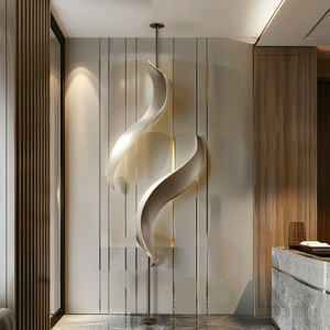 Luminaire suspendu en spirale contemporain, acrylique, métal, grande taille, couleur changeante, blanc chaud, LED, éclairage de plafond pour hôtel - Product Image 1
