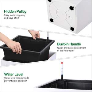 Promoción a bajo <span class=keywords><strong>precio</strong></span> Macetas de flores blancas Contenedor de plantas gigante de autorriego inteligente - Product Image 5