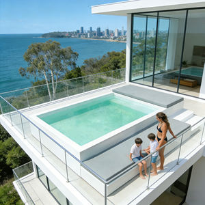 Canapé de piscine en fibre de verre, dimensions personnalisées, résistant aux UV/vent, pour la relaxation en piscine, hôtel, villa, spa - Product Image 4