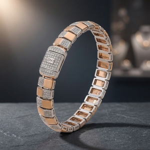 925 Silver Rose Gold Plated Trendy Charm <b>Bracelet</b> for Women Luxury Party Wear Jewelry Gift - Product Image 6