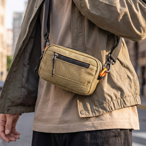 Nouvelle <span class=keywords><strong>sacoche</strong></span> portable vintage en tissu Oxford avec fermeture éclair pour <span class=keywords><strong>appareil</strong></span> <span class=keywords><strong>photo</strong></span> <span class=keywords><strong>reflex</strong></span> monoculaire, petit format carré, pour cartes et piles - Product Image 2