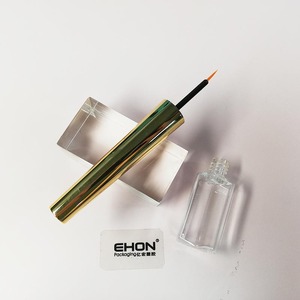 Tube d'eye-liner doré métallisé avec capuchon, conteneur en plastique personnalisé pour eye-liner liquide, flacon cosmétique transparent vide pour cils, emballage - Product Image 6