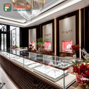 Luxury Jewelry Display Cabinet Laminated Finish Mall Counter Glass Showcase - Product Image 2