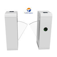 Tourniquet à battant IP66 pour salle de sport, contrôle d'accès ODM/OEM, ESD, reconnaissance faciale, empreinte digitale, QR/RFID/Carte IC, anti-collision, en acier inoxydable