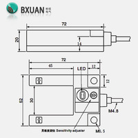 Sensor Fotoeléctrico de Ranura de 30mm NPN NC de 3 Cables CC IP67, Interruptor Tipo Ranura en U de Zinc Fundido a Presión para Automatización de Conteo