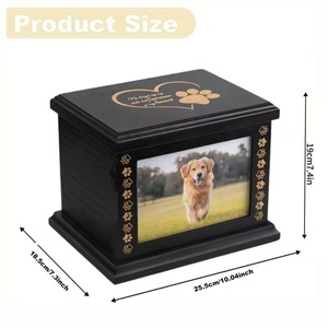 Vendita calda di grandi dimensioni in legno Pet Memorial urne funebri cremazione ceneri ricordo con cornice per cane e gatto ceneri - Product Image 3