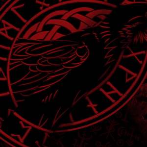 นอร์สไวกิ้งอีกาการทำสมาธิอักษรรูนแขวนผนังศิลปะโบราณพรมสีแดงตำนานไวกิ้งชาวกรีก goaok 60x40นิ้ว - Product Image 3