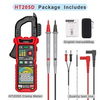 Pince ampèremétrique numérique Garlos HT205D 600AC/DC 600V, haute précision, True RMS, outil multifonction pour l'ingénierie électrique, 6000 points de lecture