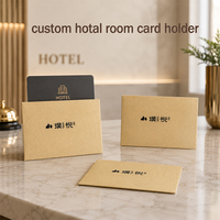 Porta Tarjetas de Habitación Horizontal de Papel Kraft Dorado Mate con Logotipo Personalizado, Porta Tarjetas de Habitación Premium para Hoteles Ejecutivos y Empresariales