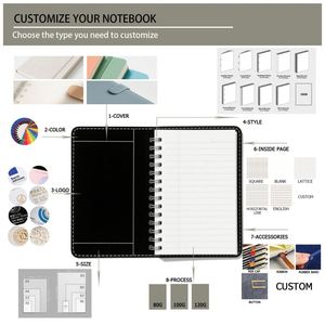Carnet de planification budgétaire personnalisé avec couverture en PU, format B5, 6 anneaux, rechargeable, organiseur, impression en gros - Product Image 2