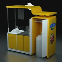 Kiosque alimentaire en bois pour centre commercial, présentoirs de vente au détail, chariot alimentaire mobile, kiosque à crêpes à bulles à vendre