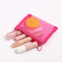 Mini pochettes en maille tendance, sacs à fermeture éclair en nylon durables, organiseurs de maquillage transparents, sacs de voyage, sacs à couches, pour la maison