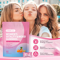Gummies OEM pour l'humeur féminine avec extrait de Horny Goat Weed et de Baie de Gattilier, pour le soulagement du stress, l'énergie, l'amélioration de l'humeur et l'équilibre hormonal pour femmes