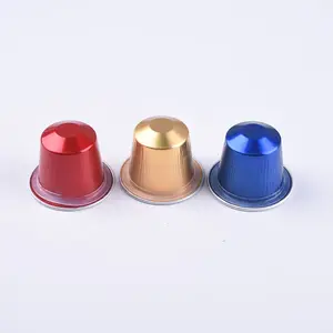 100 Pcs Colorful Aluminum Coffee Capsule 15ml Empty Coffee Capsules with Self-adhesive Lids