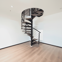 Escalier en colimaçon en bois massif facile à installer pour villa et usage commercial, marches en bois pour intérieur résidentiel