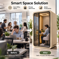 Cabine de bureau acoustique modulaire moderne insonorisée pour projets d'espaces de travail flexibles