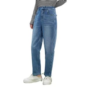 Jeans pour femmes Nouveau taille haute Slim Harlan Fashion Versatile Casual Straight Leg Pants