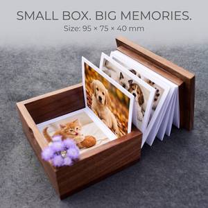 Folding Wooden Photo Storage <b>Box</b> Personalized Custom Polished Pull Out pet Gift <b>Memorial</b> <b>Keepsake</b> Album Wooden Photo <b>Box</b> - Product Image 5