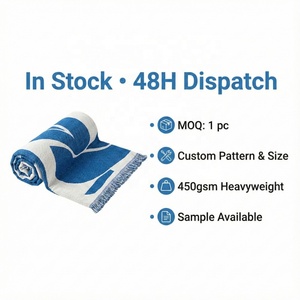 Coperta Decorativa Jacquard con Motivo Astratto Musa Blu, Pesante, Multiuso, Arredamento Moderno, Dimensioni e Logo Personalizzabili - Product Image 2