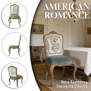 Solid Wood Handmade Carving Hand <strong>Painted</strong> Romantic Floral Upholstered Classic Furniture Armrest Nordic Style <strong>Dining</strong> <strong>Chairs</strong> - Product Image 2