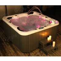Système Balboa Bain à remous extérieur pour 5 personnes Cascade acrylique Bain à remous de luxe Massage hors sol Jardin SPA Baignoire