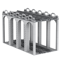 MOC4185-4187 Puente Ferroviario de Dos Pisos, Vía Férrea Elevada, Colección de Creación, Bloques de Construcción, Juguetes Educativos para Niños