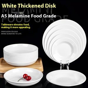 Hot Bán Sang Trọng Cao cấp Trắng Melamine Bữa Ăn Tối Vòng Phẳng Món Ăn Tấm Biểu Tượng Tùy Chỉnh In Cho Nhà Hàng - Product Image 2