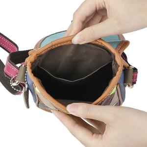 Sacs à bandoulière miniatures en cuir véritable AndoBag pour femme, avec surpiqûres colorées, sac à main pour téléphone portable, sac à bandoulière pour femme 1781 - Product Image 6