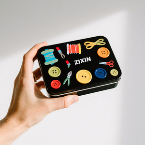 맞춤형 금속 틴 케이스 포장, 바느질 키트 실 단추 가위 핀 정리함 공예 액세서리 보관함 - Product Image 2