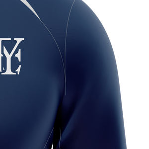 Pour la haute qualité bleu profond Football Football veste fermeture éclair à manches longues col rond unisexe printemps respirant coupe-vent imperméable - Product Image 4