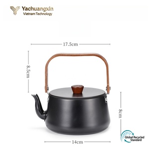 Stainless Steel <b>Kettle</b> With Wooden Handle Brushed Finish Minimalist Design For Gas And <b>Induction</b> Cookers - Product Image 6
