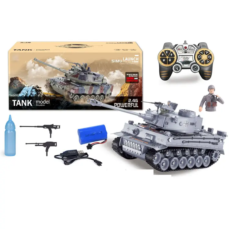 2.4G Remote Control Vibrating Smoky Bullet Tank 1:18 with USB cable German Tiger