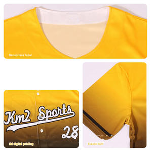Maillot de baseball 100% polyester personnalisé évacuation de l'humidité séchage rapide respirant Anti-UV antibactérien dégradé colorant complet - Product Image 3
