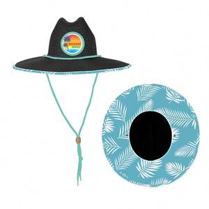 Black Fancy Miami Beach Surfing Sublimation Print Straw <b>Summer</b> <b>Hat</b> <b>for</b> Men Stylish <b>for</b> Outdoor Travel Fishing Daily Casual Beach - Product Image 2