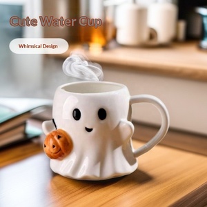 Tasse à café fantôme d'Halloween en céramique de 20 oz, décorations fantômes mignonnes avec citrouille, grand vaisselle de fête d'Halloween, cadeaux pour adultes et enfants - Product Image 3
