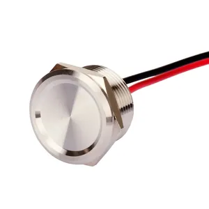 Interruptor piezoeléctrico de Metal de acero inoxidable, pulsador momentáneo impermeable IP68 de 16mm, 19mm, 22mm y 25mm