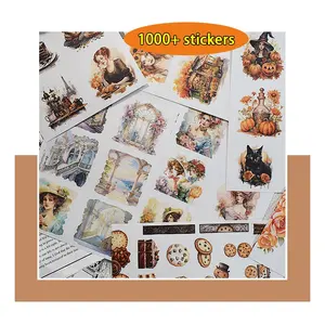 Theme Stickers Book Custom 1000 Design Pumpkin Halloween DIY Crafts Arts Decorative Reusable Sticker Books For Adults U